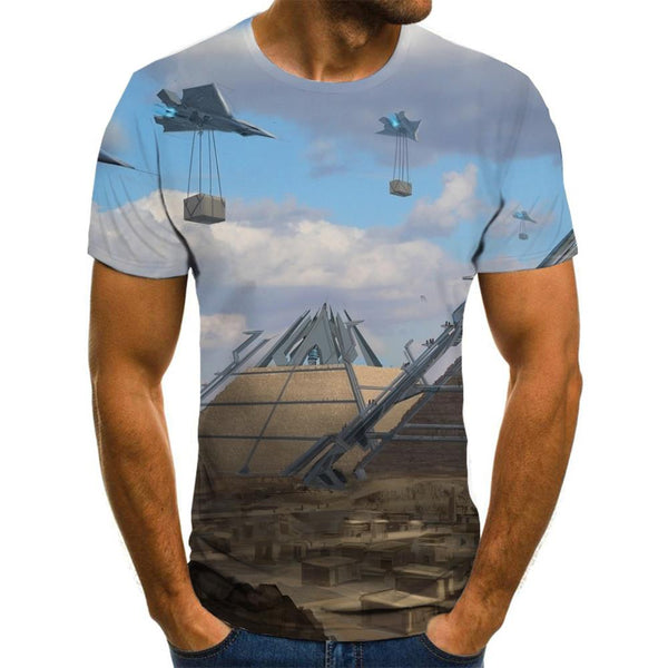 shirt Airship air ship Cool Casual art costume men flying ship