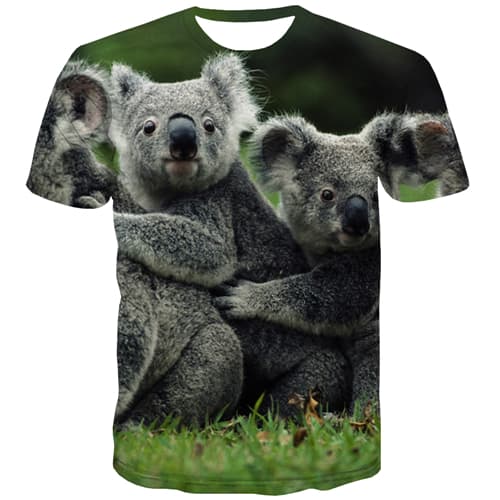 Koala T shirts Men Animal Tshirts Casual Lovely Tshirts Cool Harajuku T shirts Funny Hip Hop Tshirt Anime Short Sleeve Hip hop - KYKU