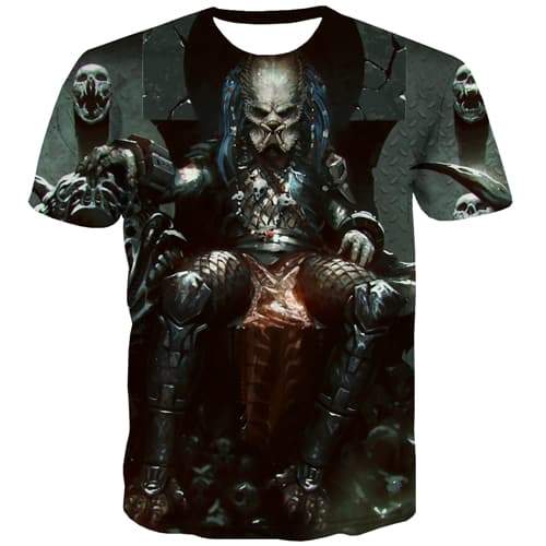 Skull T shirts Men Military Tshirt Anime Metal T shirts Funny Rock T-shirts 3d Hip Hop Tshirts Novelty Short Sleeve Hip hop Mens - KYKU