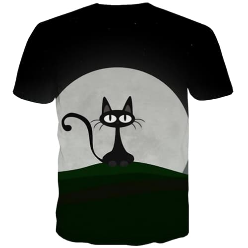 
Cat T shirts Men Animal T shirts Funny Cartoon Tshirt Printed Moon T-shirts 3d Black Shirt Print Short Sleeve Hip hop Men/women - KYKU
                