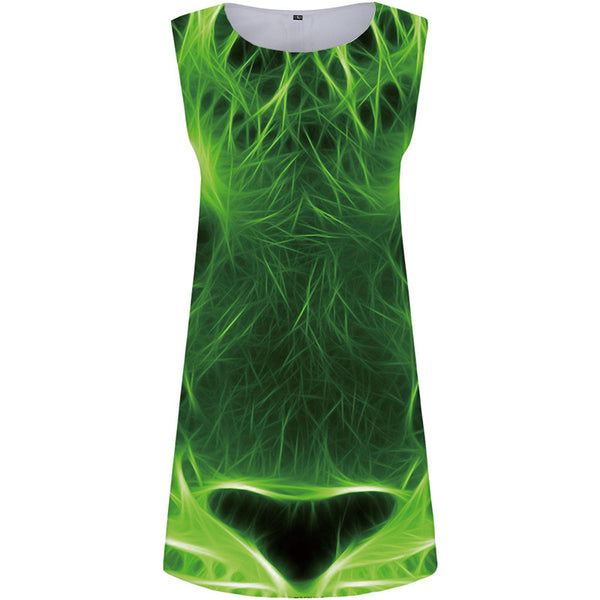Tiger Dress Women Animal Vestido Sexy Green Boho Gothic Party Womens Clothing Casual