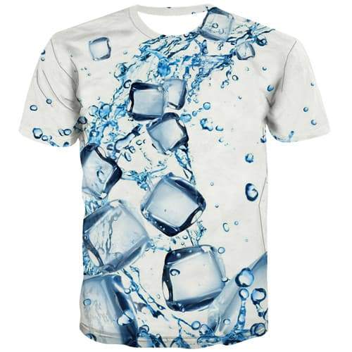 Water T-shirt Men Square Tshirts Cool White Shirt Print Harajuku Tshirts Novelty Novel Tshirt Anime Short Sleeve Fashion - KYKU