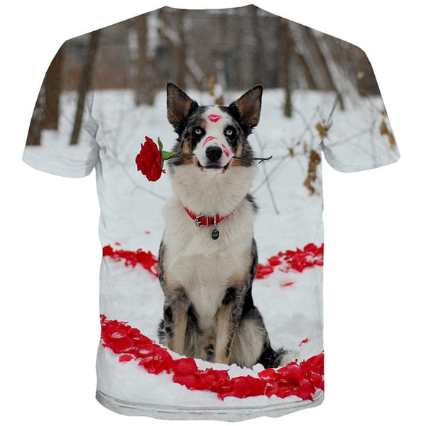 
dog tshirt Novelty 3D shirt Puppy Cute Pets Cool men art costume big Smart dogs
                