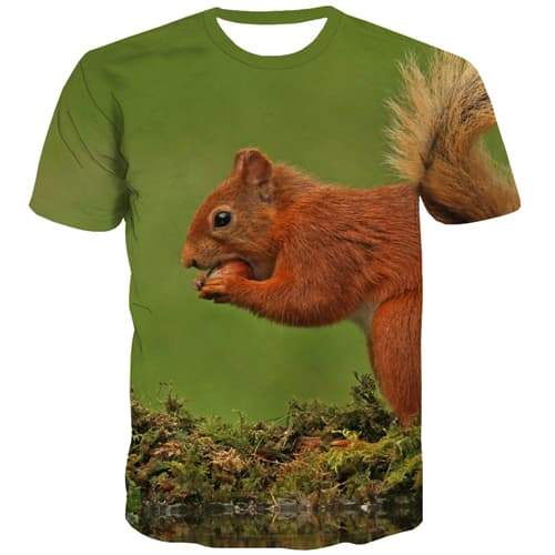 Animal T-shirt Men Squirrel T-shirts Graphic Hilarious Tshirts Novelty Harajuku Tshirt Printed Street Shirt Print Short Sleeve - KYKU