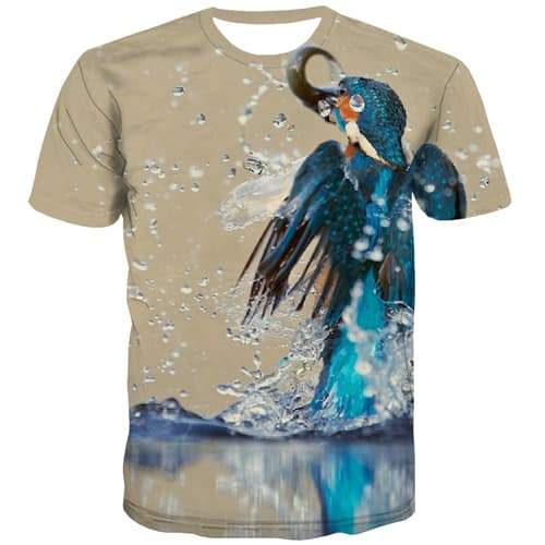 Bird T shirts Men Animal T shirts Funny Water Tshirts Cool Hip Hop Tshirt Anime Harajuku Shirt Print Short Sleeve summer Mens - KYKU