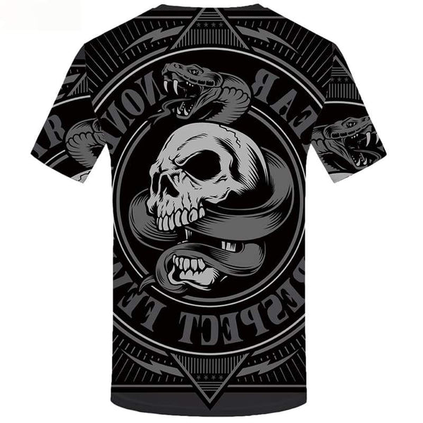 
Skull T shirts Men Black Tshirt Printed Snake T shirts Funny Animal T-shirts 3d Short Sleeve Hip hop Men women New O-neck O-Neck
                