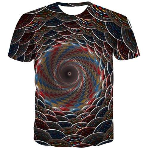 Psychedelic T shirts Men Dizziness Tshirt Printed Vortex Tshirts Casual Black Hole T-shirts 3d Gothic Shirt Print Short Sleeve - KYKU