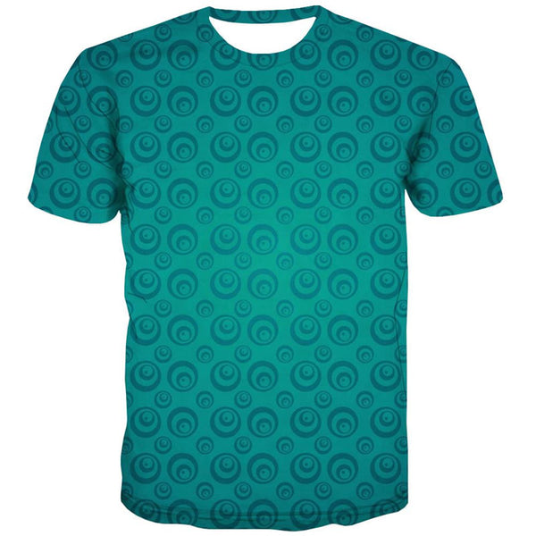 
Peacock blue round geometric pattern t shirt t shirt 3D special texture men Casual art costume different
                