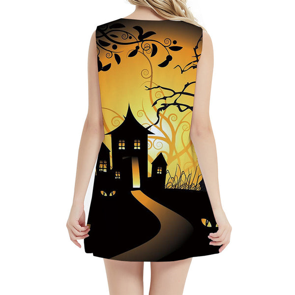 
Halloween Dress Women Party 3d Print Harajuku Sundress Gothic Ladies Dresses Funny Korean Style Womens Clothing Elegant
                