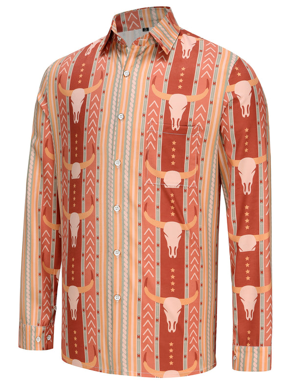 
KYKU Cowboy Shirts for Men Western Button Down Shirt Long Sleeve Dress Shirts Casual Clothing with Pocket
                