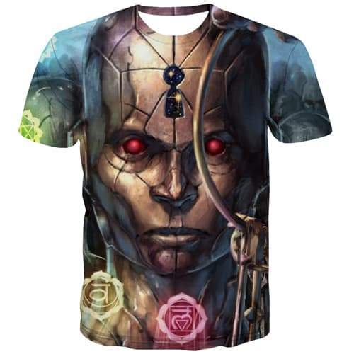 Skull T-shirt Men Metal T-shirts Graphic Terror T-shirts 3d Hip Hop Shirt Print War Tshirts Casual Short Sleeve Punk Rock Men - KYKU