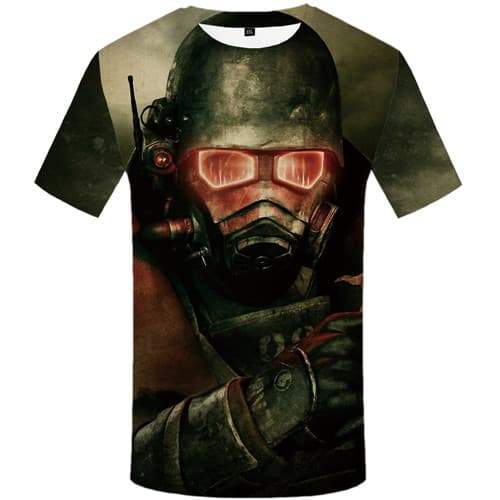 Gun T shirts Men Military T shirts Funny Metal Tshirts Cool War T-shirts 3d Cosplay Tshirts Novelty Short Sleeve summer Men - KYKU