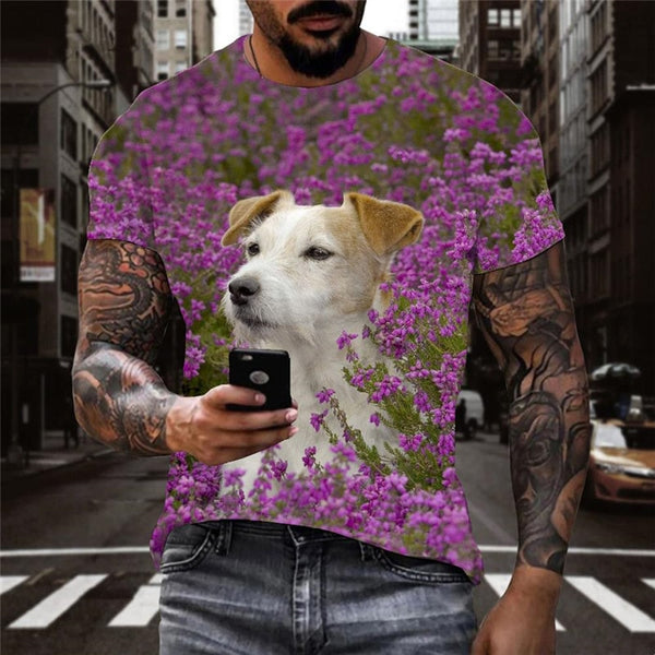 
tshirts dog Puppy Cute animal Print clothes big Smart dogs outfits men Cool
                