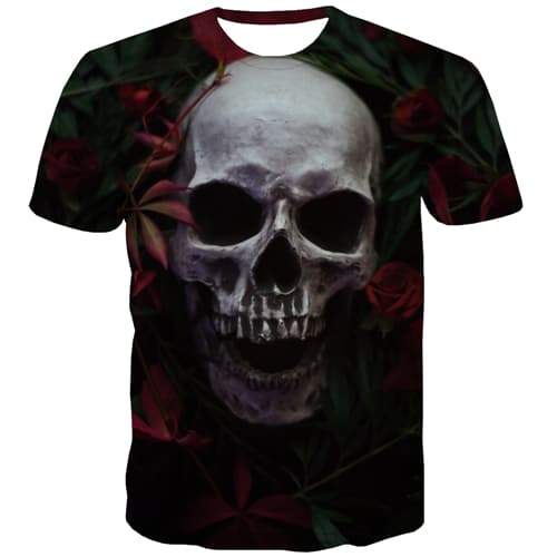 Skull T shirts Men Terror T shirts Funny Hip Hop T-shirts 3d Street T-shirts Graphic Rock Tshirt Printed Short Sleeve Hip hop - KYKU