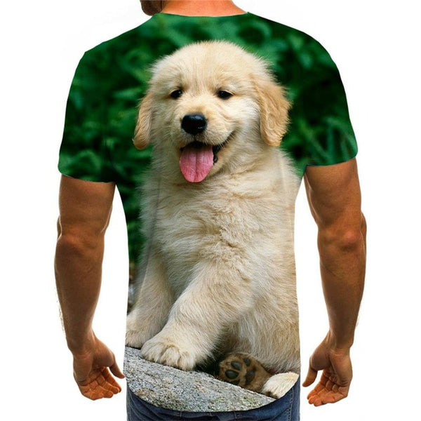 
t shirts Golden Retriever dog Puppy Cute Pets 3D tshirt men art costume big Smart dogs Casual
                