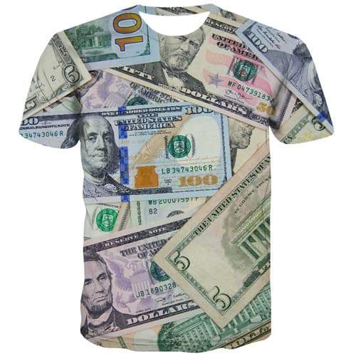 Dollar T shirts Men Money T-shirts 3d Character Tshirt Anime Colorful Tshirts Novelty Harajuku T-shirts Graphic Short Sleeve - KYKU