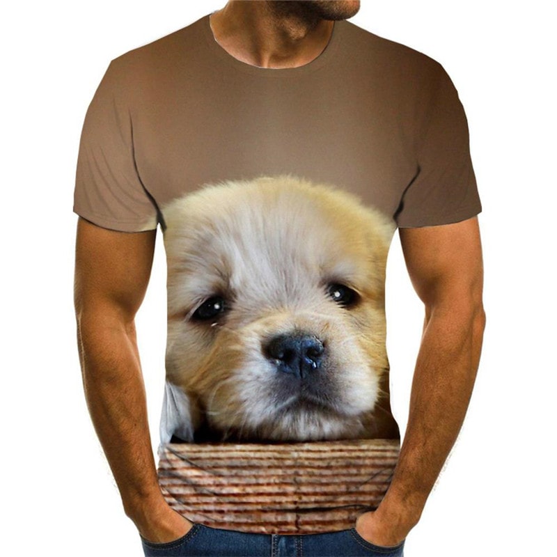 shirt Golden Retriever dog top tee Puppy Cute Pets Cool art costume man big Smart dogs