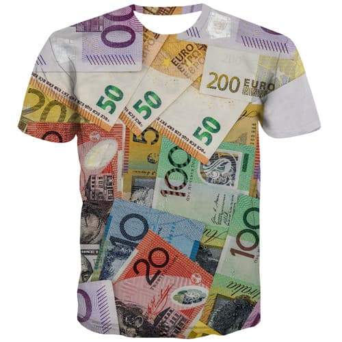 Dollar T shirts Men Money Tshirt Printed Russia Tshirts Cool United States Shirt Print Harajuku Tshirt Anime Short Sleeve summer - KYKU