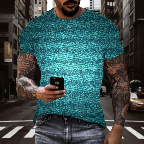 
green geometric pattern shirts special texture Casual Casual different men art costume
                