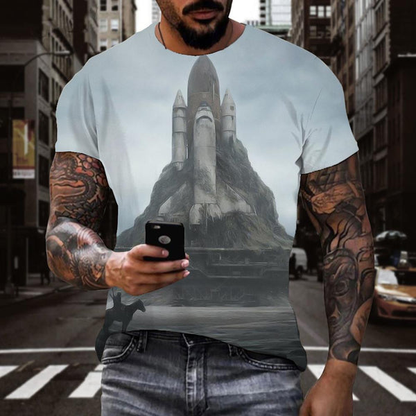 Airship t shirt air ship t shirt 3D flying ship art costume Cool men