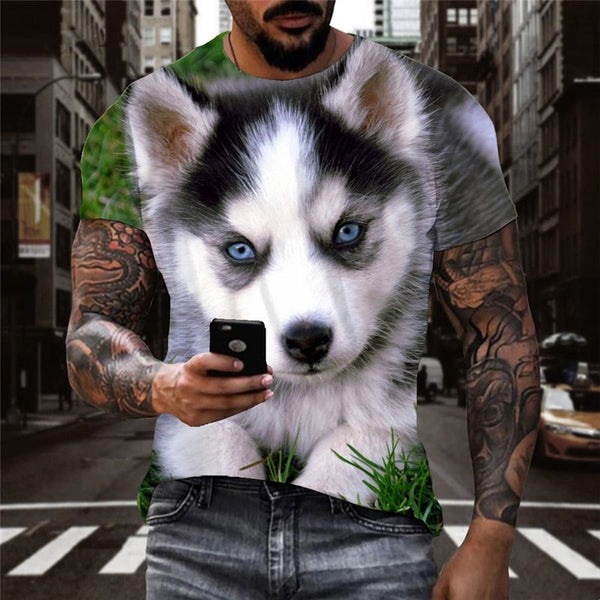 
shirt Husky dog clothing Puppy Cute Pets big Smart dogs Casual men art costume
                