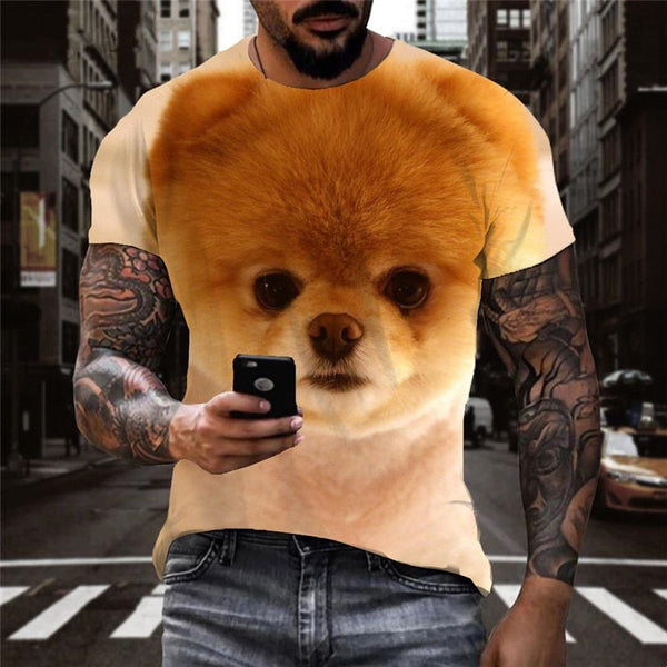 
dog shirts Puppy Cute animal tee top art costume Cool big Smart dogs male
                