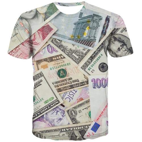 Money T shirts Men Czech Republic Tshirt Anime Harajuku Shirt Print Colorful Tshirts Casual Abstract T-shirts Graphic - KYKU