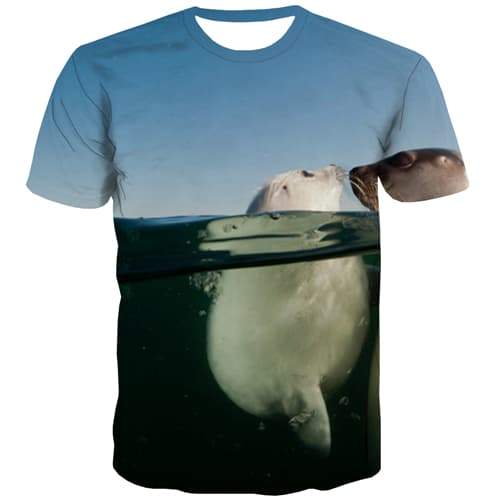 Ocean T-shirt Men Animal T-shirts 3d Funny Tshirts Novelty Harajuku Tshirts Casual Cartoon Tshirts Cool Short Sleeve Fashion - KYKU