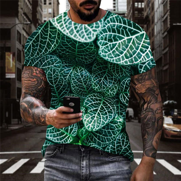 
Green reticulated grass texture shirts special texture shirt tee Cool different art costume man
                