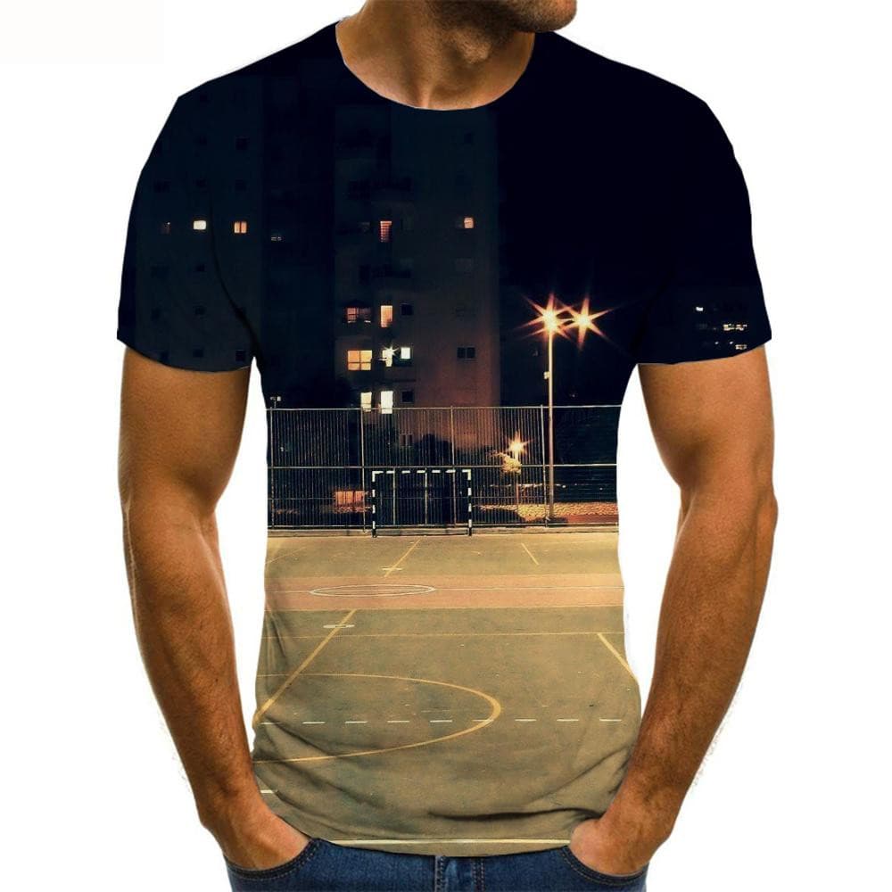 City T-shirt Men Court Funny T shirts Star Shirt Print Harajuku Tshirts Casual