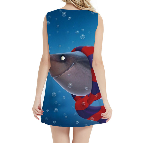 
Fish Dress Women Blue Ladies Dresses Animal Vestido Sexy Ocean Office Christmas Boho Womens Clothing Summer
                