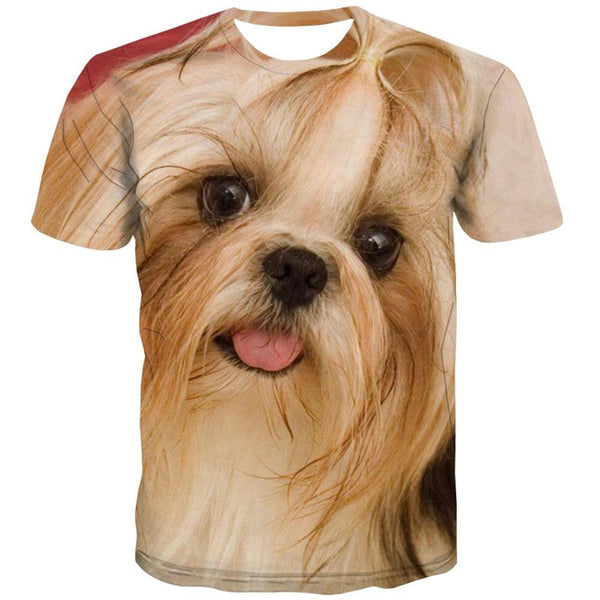 
shirts dog t shirt 3D Puppy Cute animal art costume Casual men's big Smart dogs
                