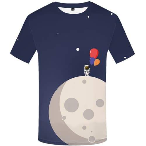 Astronaut T shirts Men Cartoon T shirts Funny Moon Tshirt Printed Harajuku Tshirts Novelty Funny T-shirts 3d Short Sleeve - KYKU