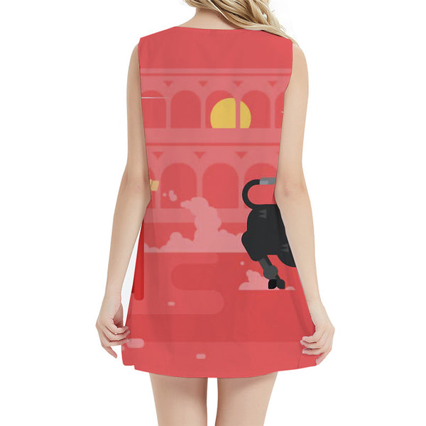 
Moon Dress Women Spain Bodycon Dress Cattle Halter Sleeveless Animal 3d Print Cartoon Sundress Womens Clothing Club
                