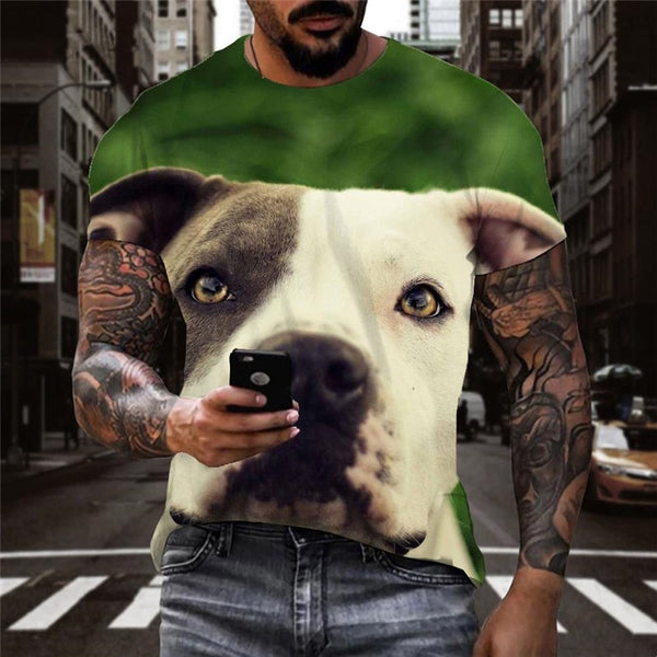 
tshirt dog top tee Puppy Cute animal big Smart dogs male art costume Cool
                