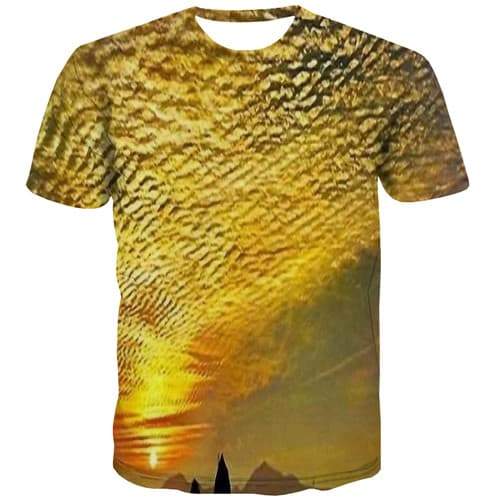 Cloud T-shirt Men Psychedelic Tshirt Anime Harajuku Tshirt Printed Vintage Shirt Print Short Sleeve Hip hop Men S-5XL Slim Sport - KYKU