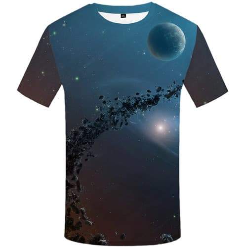 Galaxy Space T shirts Men Moon Tshirts Novelty Nebula Tshirt Anime Fantasy T-shirts 3d Harajuku Tshirts Cool Short Sleeve - KYKU
