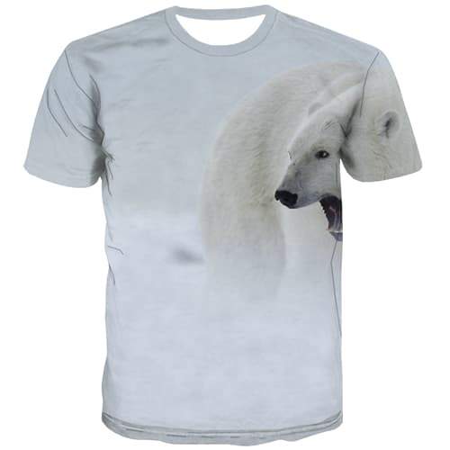 Bear T-shirt Men Animal T shirts Funny Russia T-shirts 3d White T-shirts Graphic Hip Hop Tshirts Novelty Short Sleeve Hip hop - KYKU