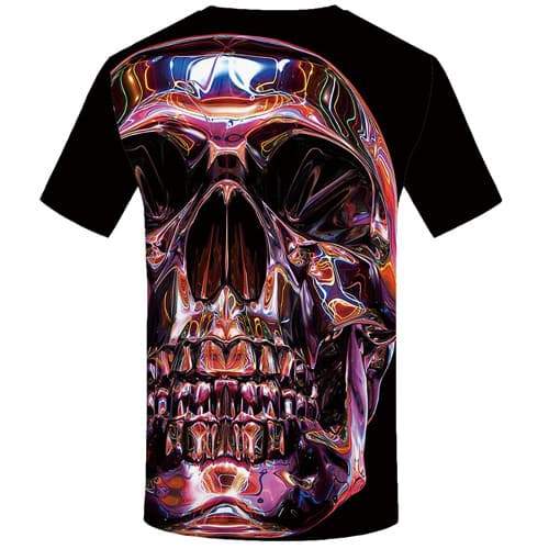 
Skull T-shirt Men Colorful T-shirts Graphic Psychedelic T shirts Funny Aurora Tshirts Casual Gothic Shirt Print Short Sleeve - KYKU
                