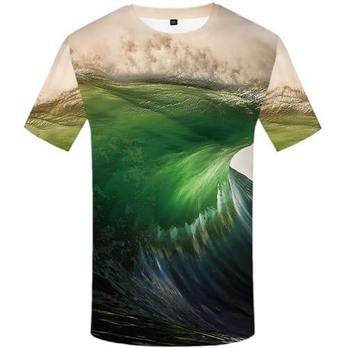 Wave T-shirt Men Cloud Tshirts Novelty Harajuku Tshirts Cool Gothic T-shirts Graphic Short Sleeve Hip hop Men women New Style - KYKU