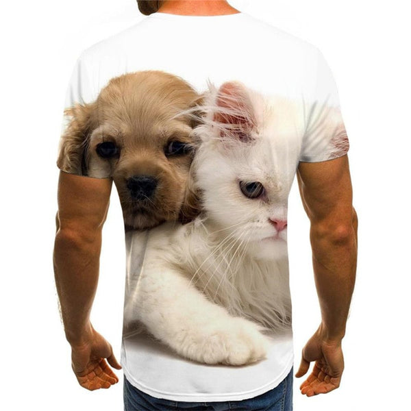 
shirt animal tee shirt docile pets cat and dog Cool men art costume
                