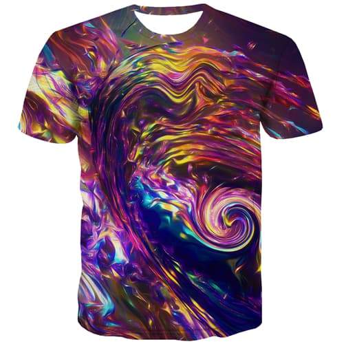 Colorful T shirts Men Abstract T shirts Funny Dizziness Tshirts Casual Psychedelic Shirt Print Hilarious Tshirt Anime - KYKU