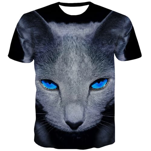 Animal T shirts Men Cat T-shirts 3d Eye Tshirt Printed Terror Tshirts Cool Hip Hop T-shirts Graphic Short Sleeve Hip hop Unisex - KYKU