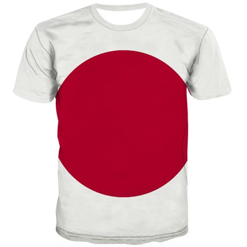 Japanese Flag T-shirt Men Japan Shirt Print Harajuku Tshirts Cool White T-shirts Graphic Gothic Tshirts Novelty Short Sleeve - KYKU