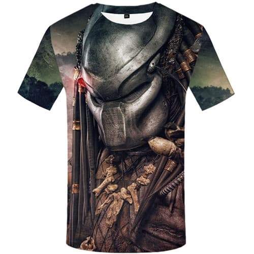 Alien T shirts Men Metal Tshirts Casual War T shirts Funny Punk Shirt Print Cosplay Tshirt Printed Short Sleeve Fashion Mens - KYKU