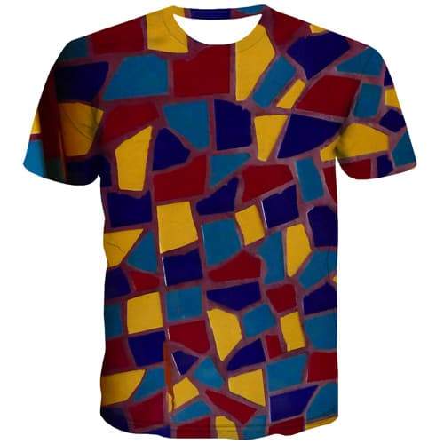 Psychedelic T shirts Men Geometric Tshirts Novelty Abstract Shirt Print Cartoon Tshirt Anime Retro T shirts Funny Short Sleeve - KYKU