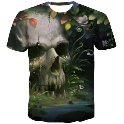 Skull T-shirt Men Terror T-shirts 3d Hip Hop T-shirts Graphic Graffiti Shirt Print Street Tshirt Anime Short Sleeve Punk Rock - KYKU