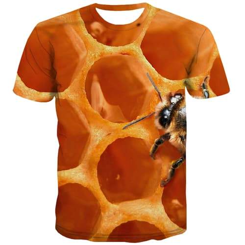 Honey T-shirt Men Abstract Tshirt Printed Geometric Shirt Print Funny T shirts Funny Harajuku Tshirts Casual Short Sleeve - KYKU