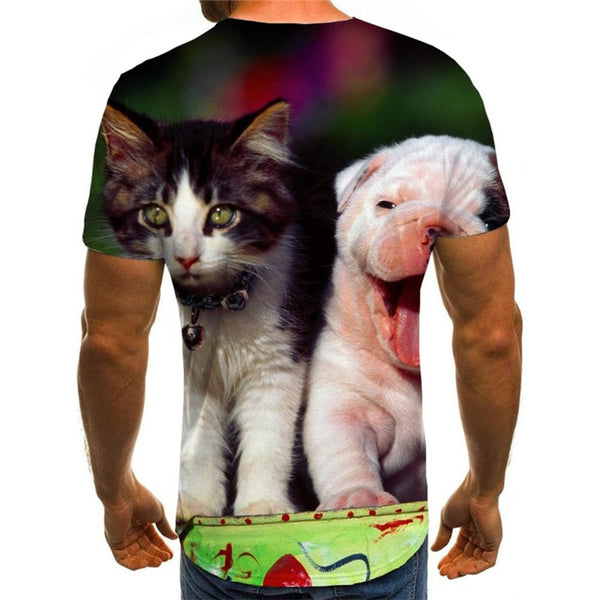 
tshirt animal shirt tee docile pets men cat and dog art costume Cool
                