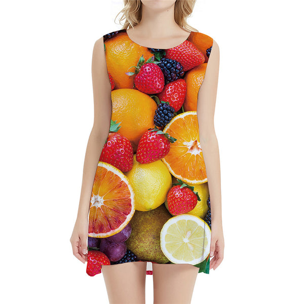 Strawberry Dress Women Fruit Office Colorful 3d Print Gothic Beach Womens Clothing Elegant